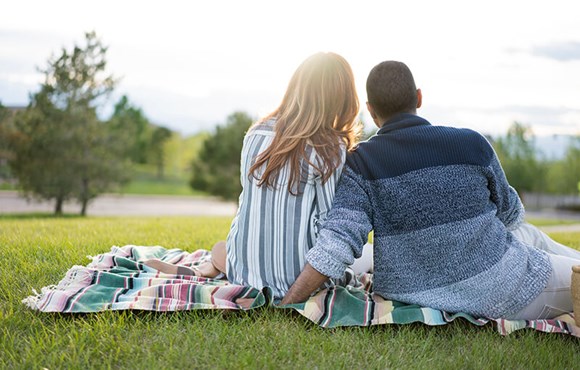 Couple enjoying outdoors in Anthem Colorado community Broomfield