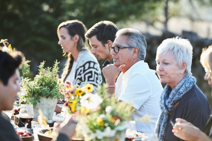 Neighbors gathering for dinner, Anthem Colorado