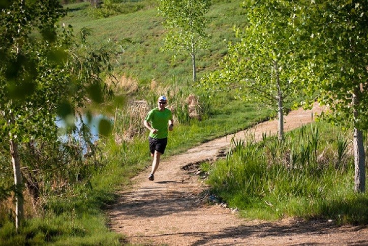 Man on trail in Anthem
