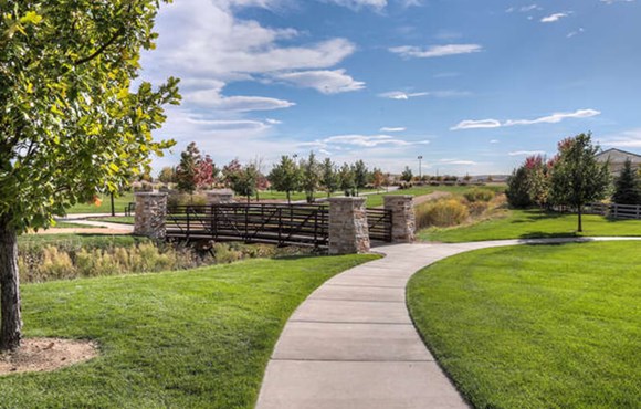 Paved trails in Anthem community in Broomfield Colorado