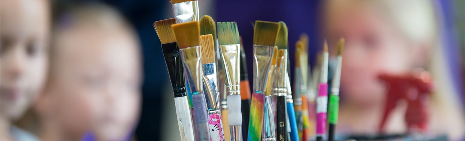 Paint brushes in Broomfield school in Anthem Colorado