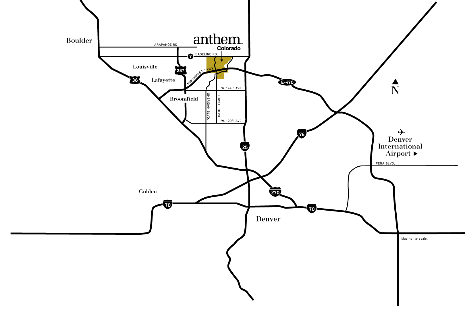Area map in Anthem Colorado Broomfield